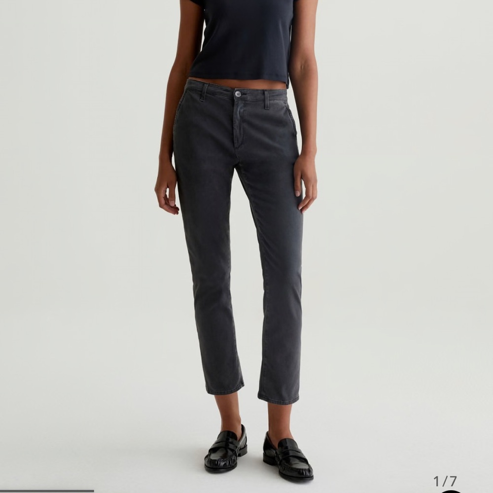 AG JEANS LOS ANGELES women’s work cropped pants grey navy 26 - Picture 10 of 10